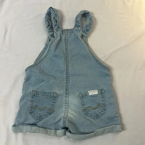 7 for all mankind - denim shortalls with braided shoulder straps. Size 12 months - Picture 5 of 5